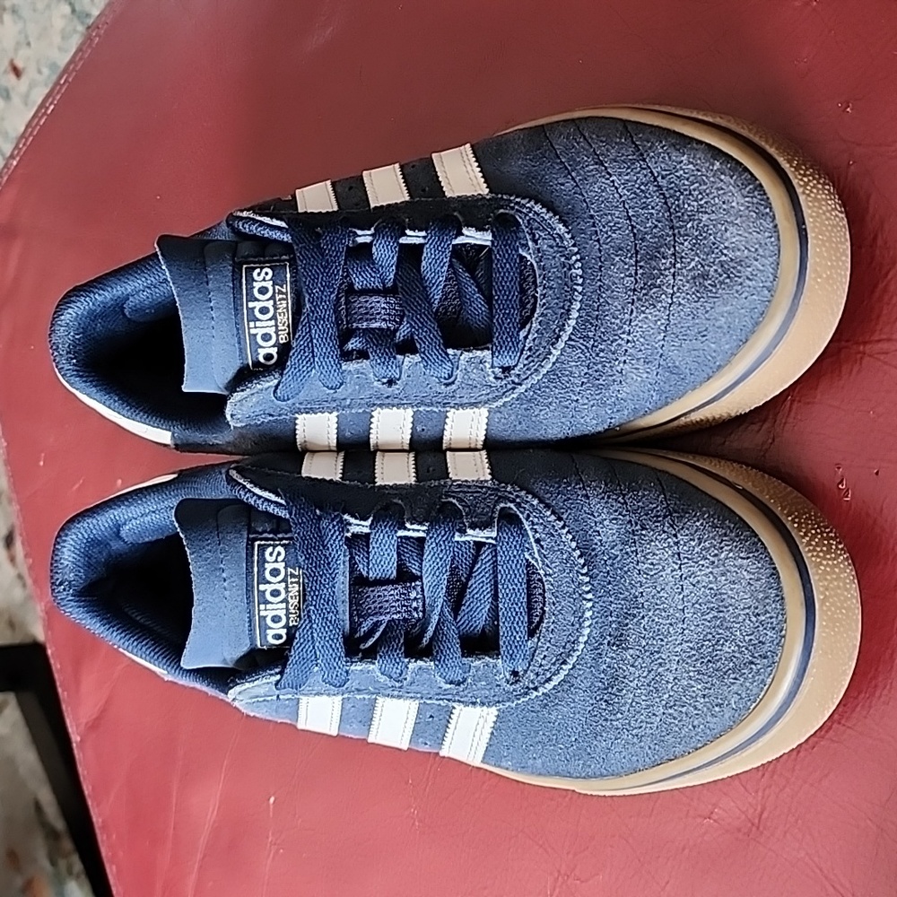 Adidas: Busenitz Vulc Adv Skate Shoes, Navy/White/gum, Men's size 8